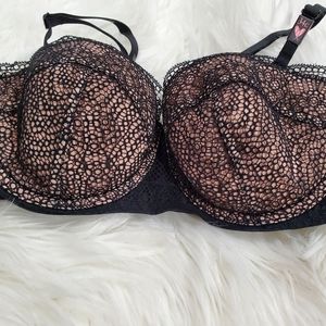 Victoria's Secret black balconet/strapless bra 34C